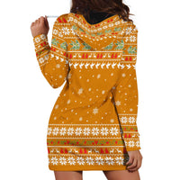 Cyprus Christmas Hoodie Dress with Santa Holding Doves Olive Branch Snowflakes and Holiday - Wonder Print Shop