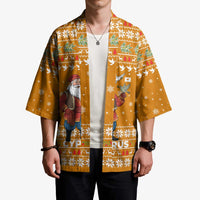 Cyprus Christmas Kimono with Santa Holding Doves Olive Branch Snowflakes and Holiday - Wonder Print Shop
