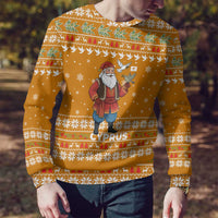 Cyprus Christmas Ugly Christmas Sweater with Santa Holding Doves Olive Branch Snowflakes and Holiday - Wonder Print Shop