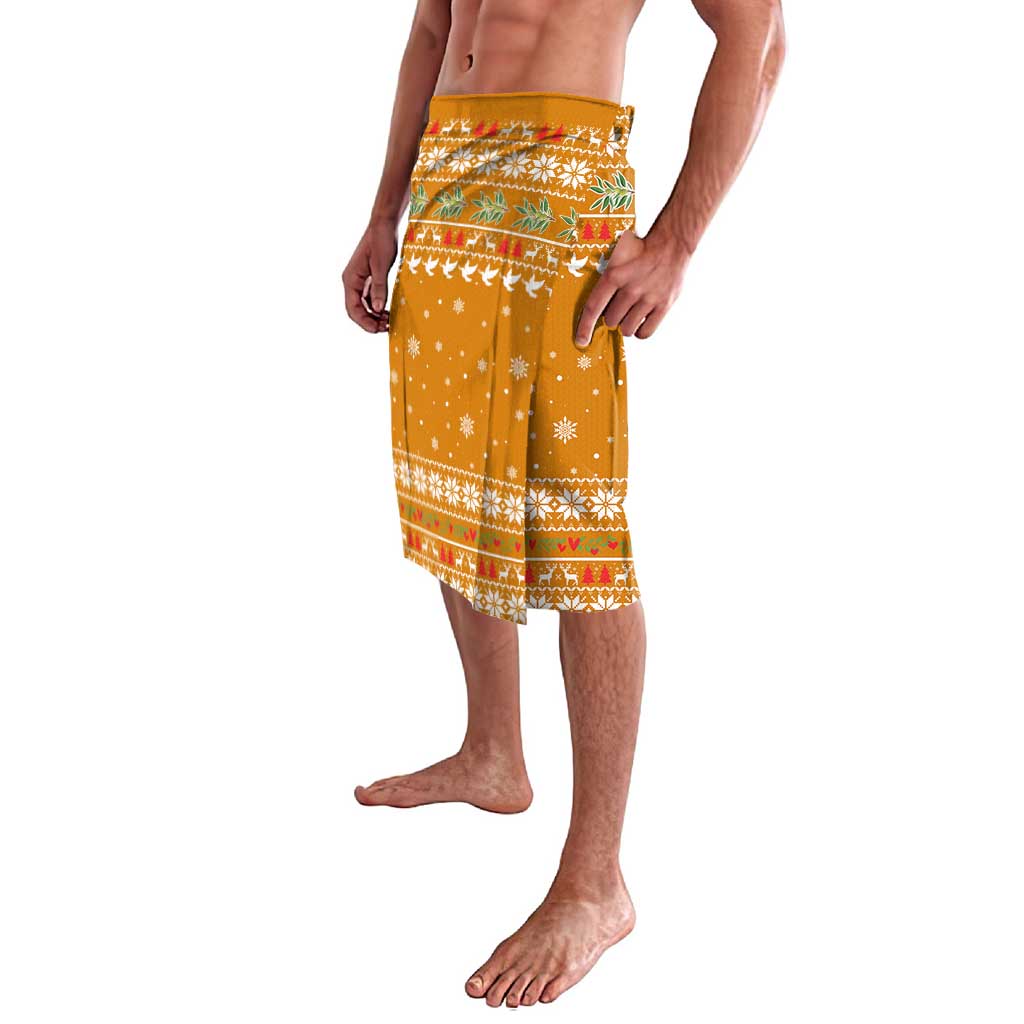 Cyprus Christmas Lavalava with Santa Holding Doves Olive Branch Snowflakes and Holiday - Wonder Print Shop