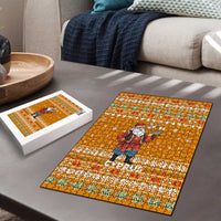 Cyprus Christmas Puzzle with Santa Holding Doves Olive Branch Snowflakes and Holiday - Wonder Print Shop