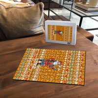 Cyprus Christmas Puzzle with Santa Holding Doves Olive Branch Snowflakes and Holiday - Wonder Print Shop