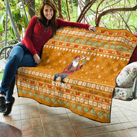 Cyprus Christmas Quilt with Santa Holding Doves Olive Branch Snowflakes and Holiday - Wonder Print Shop
