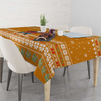 Cyprus Christmas Tablecloth with Santa Holding Doves Olive Branch Snowflakes and Holiday - Wonder Print Shop