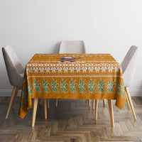 Cyprus Christmas Tablecloth with Santa Holding Doves Olive Branch Snowflakes and Holiday - Wonder Print Shop