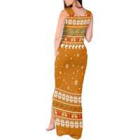 Cyprus Christmas Tank Maxi Dress with Santa Holding Doves Olive Branch Snowflakes and Holiday - Wonder Print Shop