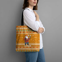 Cyprus Christmas Tote Bag with Santa Holding Doves Olive Branch Snowflakes and Holiday - Wonder Print Shop