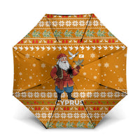 Cyprus Christmas Umbrella with Santa Holding Doves Olive Branch Snowflakes and Holiday - Wonder Print Shop