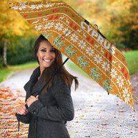 Cyprus Christmas Umbrella with Santa Holding Doves Olive Branch Snowflakes and Holiday - Wonder Print Shop