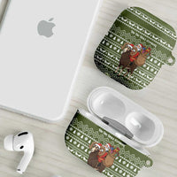Cyprus Christmas AirPods Case with Santa Riding Ram Ho Ho Holy Cyprus Text and Green Holiday - Wonder Print Shop