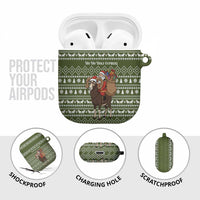 Cyprus Christmas AirPods Case with Santa Riding Ram Ho Ho Holy Cyprus Text and Green Holiday - Wonder Print Shop