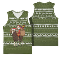 Cyprus Christmas Basketball Jersey with Santa Riding Ram Ho Ho Holy Cyprus Text and Green Holiday - Wonder Print Shop