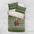 Cyprus Christmas Bedding Set with Santa Riding Ram Ho Ho Holy Cyprus Text and Green Holiday - Wonder Print Shop
