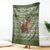 Cyprus Christmas Blanket with Santa Riding Ram Ho Ho Holy Cyprus Text and Green Holiday - Wonder Print Shop