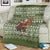 Cyprus Christmas Blanket with Santa Riding Ram Ho Ho Holy Cyprus Text and Green Holiday - Wonder Print Shop