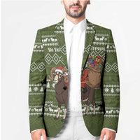 Cyprus Christmas Blazer with Santa Riding Ram Ho Ho Holy Cyprus Text and Green Holiday - Wonder Print Shop