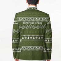 Cyprus Christmas Blazer with Santa Riding Ram Ho Ho Holy Cyprus Text and Green Holiday - Wonder Print Shop