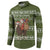 Cyprus Christmas Button Sweatshirt with Santa Riding Ram Ho Ho Holy Cyprus Text and Green Holiday - Wonder Print Shop
