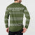 Cyprus Christmas Button Sweatshirt with Santa Riding Ram Ho Ho Holy Cyprus Text and Green Holiday - Wonder Print Shop