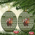 Cyprus Christmas Ceramic Ornament with Santa Riding Ram Ho Ho Holy Cyprus Text and Green Holiday - Wonder Print Shop