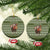Cyprus Christmas Ceramic Ornament with Santa Riding Ram Ho Ho Holy Cyprus Text and Green Holiday - Wonder Print Shop