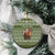 Cyprus Christmas Ceramic Ornament with Santa Riding Ram Ho Ho Holy Cyprus Text and Green Holiday - Wonder Print Shop
