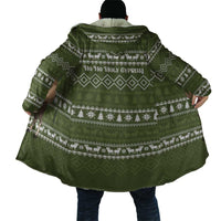 Cyprus Christmas Cloak with Santa Riding Ram Ho Ho Holy Cyprus Text and Green Holiday - Wonder Print Shop