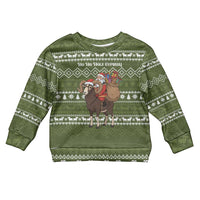 Cyprus Christmas Kid Ugly Christmas Sweater with Santa Riding Ram Ho Ho Holy Cyprus Text and Green Holiday - Wonder Print Shop