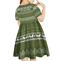 Cyprus Christmas Kid Short Sleeve Dress with Santa Riding Ram Ho Ho Holy Cyprus Text and Green Holiday - Wonder Print Shop