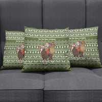 Cyprus Christmas Pillow Cover with Santa Riding Ram Ho Ho Holy Cyprus Text and Green Holiday - Wonder Print Shop