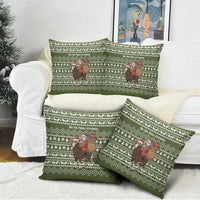 Cyprus Christmas Pillow Cover with Santa Riding Ram Ho Ho Holy Cyprus Text and Green Holiday - Wonder Print Shop