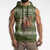 Cyprus Christmas Sleeveless Hoodie with Santa Riding Ram Ho Ho Holy Cyprus Text and Green Holiday - Wonder Print Shop