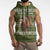 Cyprus Christmas Sleeveless Zip Hoodie with Santa Riding Ram Ho Ho Holy Cyprus Text and Green Holiday - Wonder Print Shop