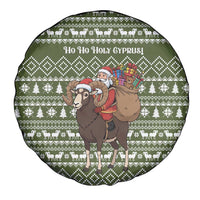 Cyprus Christmas Spare Tire Cover with Santa Riding Ram Ho Ho Holy Cyprus Text and Green Holiday - Wonder Print Shop