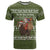 Cyprus Christmas T Shirt with Santa Riding Ram Ho Ho Holy Cyprus Text and Green Holiday - Wonder Print Shop