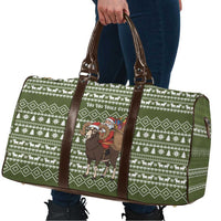 Cyprus Christmas Travel Bag with Santa Riding Ram Ho Ho Holy Cyprus Text and Green Holiday - Wonder Print Shop