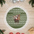 Cyprus Christmas Tree Skirt with Santa Riding Ram Ho Ho Holy Cyprus Text and Green Holiday - Wonder Print Shop