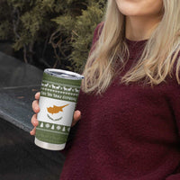 Cyprus Christmas Tumbler Cup with Santa Riding Ram Ho Ho Holy Cyprus Text and Green Holiday - Wonder Print Shop