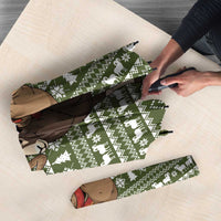 Cyprus Christmas Umbrella with Santa Riding Ram Ho Ho Holy Cyprus Text and Green Holiday - Wonder Print Shop