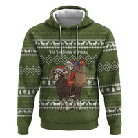 Cyprus Christmas Zip Hoodie with Santa Riding Ram Ho Ho Holy Cyprus Text and Green Holiday - Wonder Print Shop
