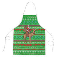 Djibouti Christmas Apron with Santa Riding Camel Palm Trees Red Camel - Wonder Print Shop