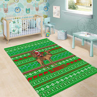 Djibouti Christmas Area Rug with Santa Riding Camel Palm Trees Red Camel - Wonder Print Shop
