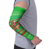 Djibouti Christmas Arm Sleeves with Santa Riding Camel Palm Trees Red Camel - Wonder Print Shop