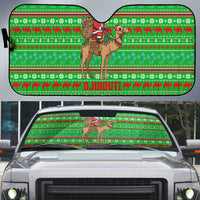 Djibouti Christmas Auto Sun Shade with Santa Riding Camel Palm Trees Red Camel - Wonder Print Shop