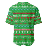Djibouti Christmas Baseball Jersey with Santa Riding Camel Palm Trees Red Camel - Wonder Print Shop
