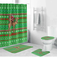 Djibouti Christmas Bathroom Set with Santa Riding Camel Palm Trees Red Camel - Wonder Print Shop