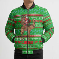 Djibouti Christmas Bomber Puffer Jacket with Santa Riding Camel Palm Trees Red Camel - Wonder Print Shop