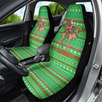 Djibouti Christmas Car Seat Cover with Santa Riding Camel Palm Trees Red Camel - Wonder Print Shop