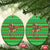 Djibouti Christmas Ceramic Ornament with Santa Riding Camel Palm Trees Red Camel - Wonder Print Shop