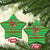 Djibouti Christmas Ceramic Ornament with Santa Riding Camel Palm Trees Red Camel - Wonder Print Shop